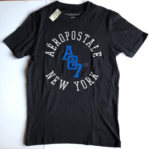 Aeropostale Tops New Aero A87 New York Graphic Tee Shirt Black Xs Unisex Poshmark
